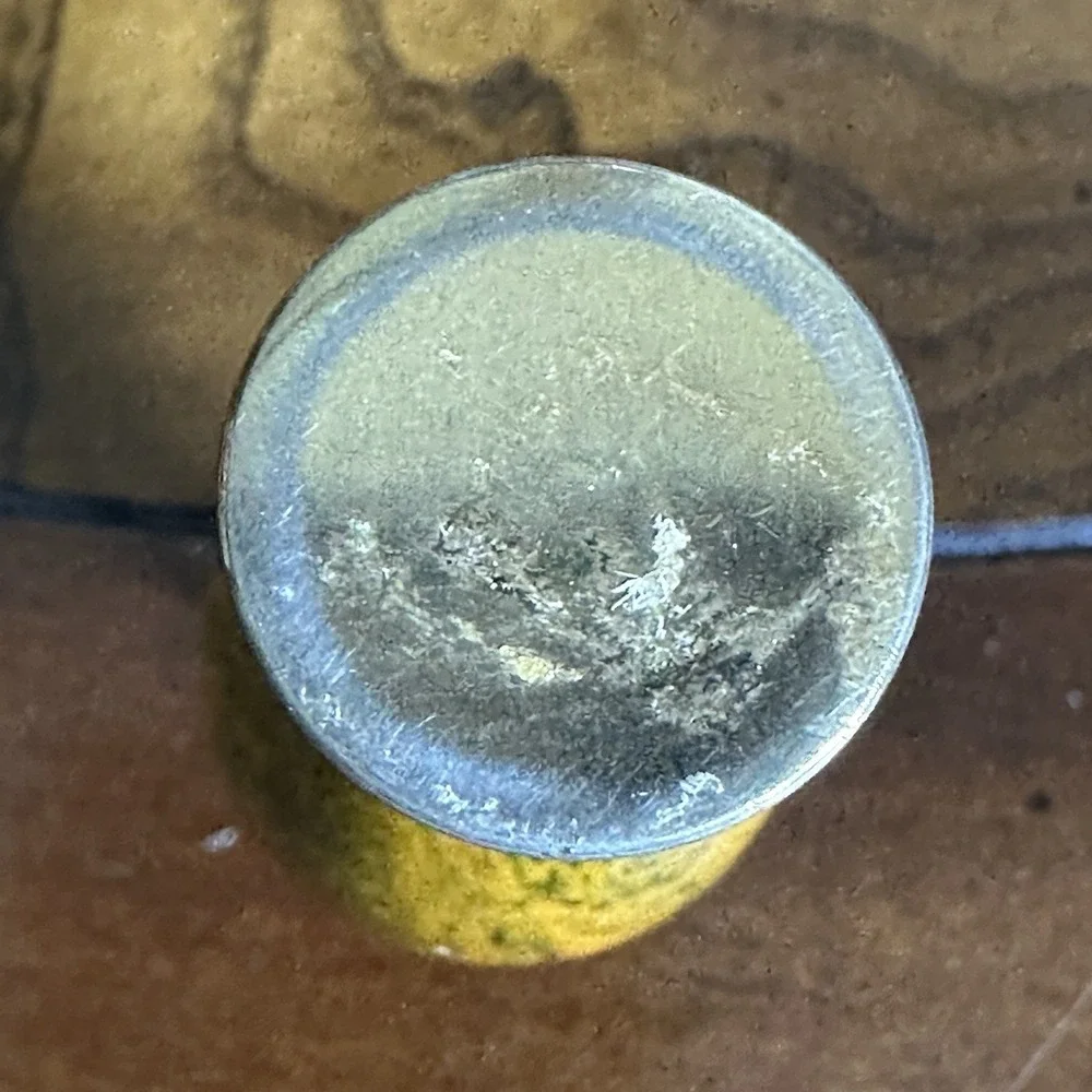 Vintage Miniature 3 Inch Brass Vase Handle‎ Yellow Enamel Acrylic Dollhouse